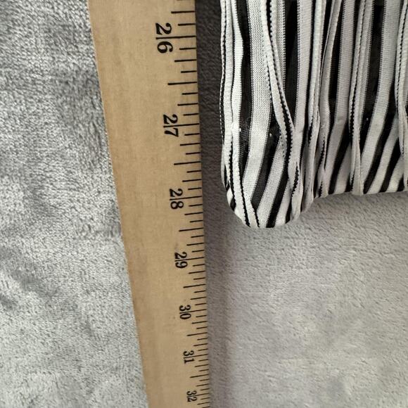 IC by Connie K Pants Womens Large Black White Wide Leg Pleated Pattern Artsy - Picture 10 of 11